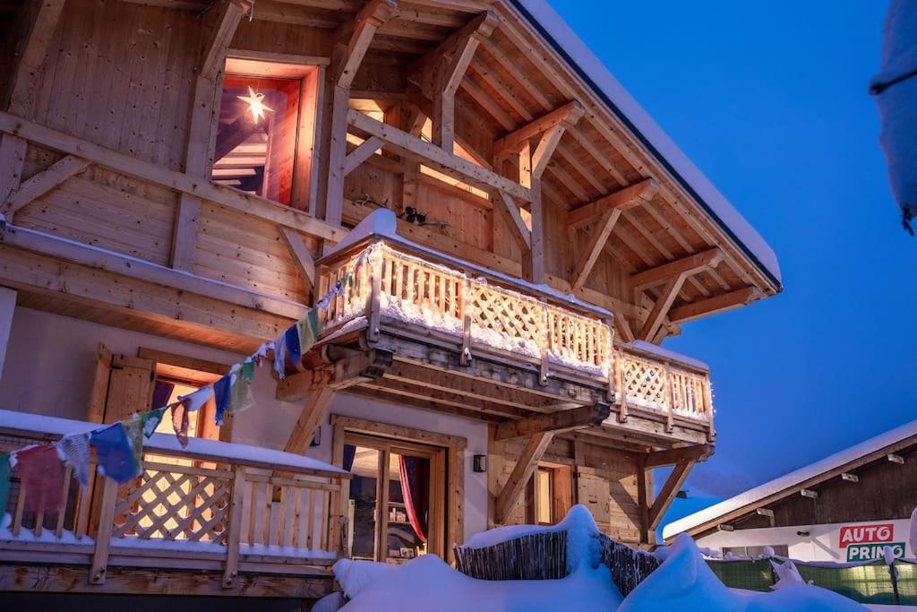 Charmant Appartement Dans Chalet, Coeur De Межев Экстерьер фото